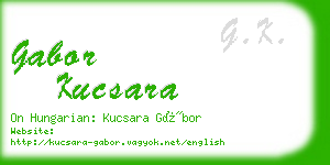 gabor kucsara business card